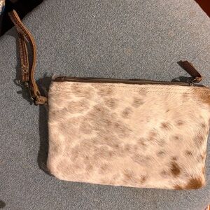 Myra Bag Cowhide Zipper Pouch